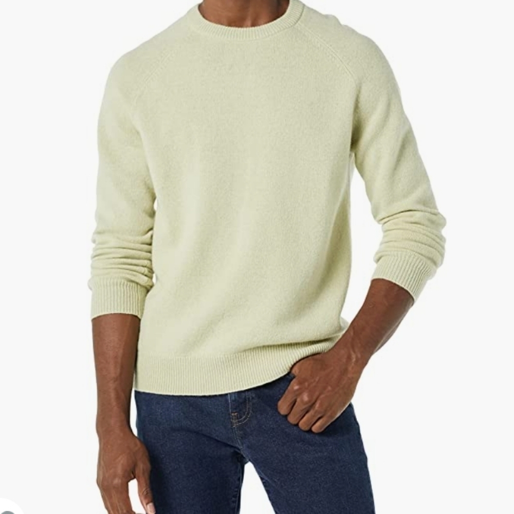 Goodthreads Men's Lambswool Crewneck Sweater in Seafoam Green Size XL